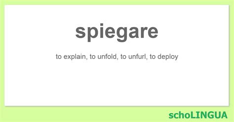 spiegare conjugation